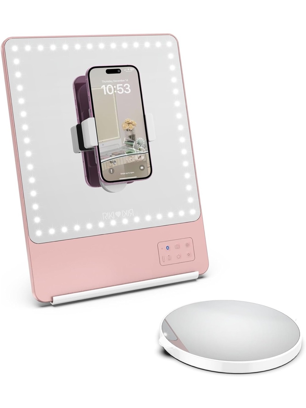 GLAMCOR RIKI LOVES RIKI Riki Skinny LED Mirror Rose Gold, Lighted Makeup Beauty